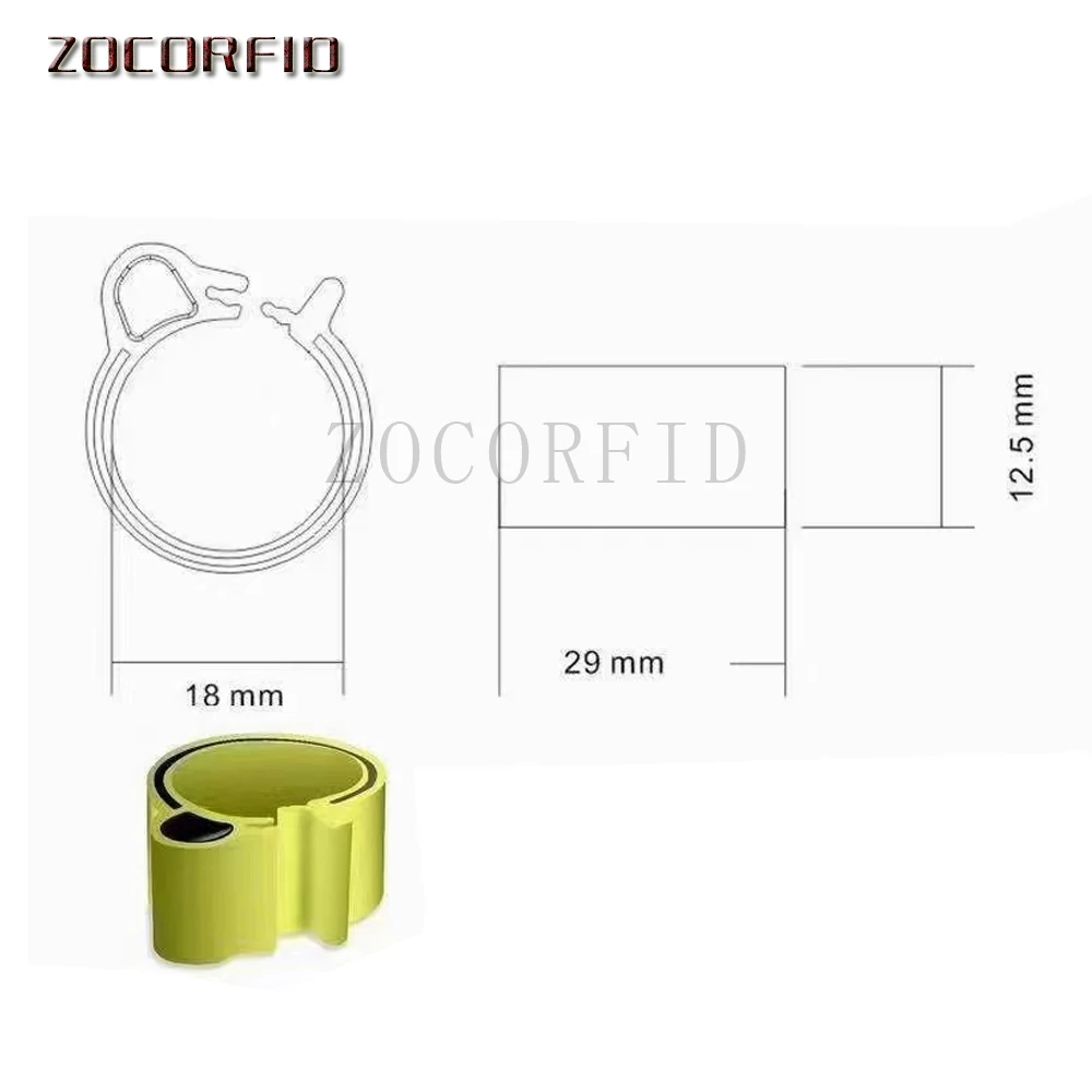 100 Stück Geflügel automatisches Management TK4100 EM4305 125-134,2 kHz RFID-Tag, Tierfußring mit RFID-Ring-Tags