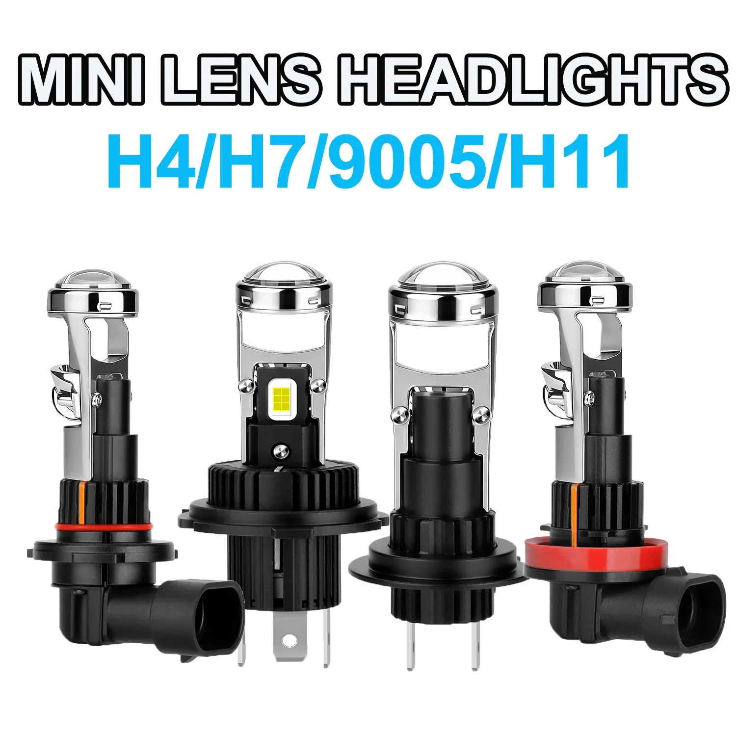 

XTG Built-in Projector Lens LED Headlight Bulb H4 H7 Hi/Low Beam Super Bright Focus Car Motorcycle Electric Bike Auto Lamp 12V