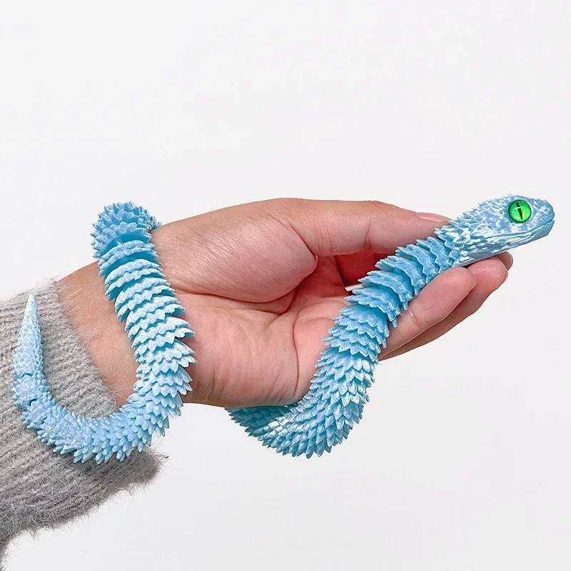 ثلاثية الأبعاد مطبوعة الأفعى مرنة المنقولة الثعابين للتدوير مفصلية الثعابين الحلي المنزل مكتب سطح المكتب الحرفية حلية #1