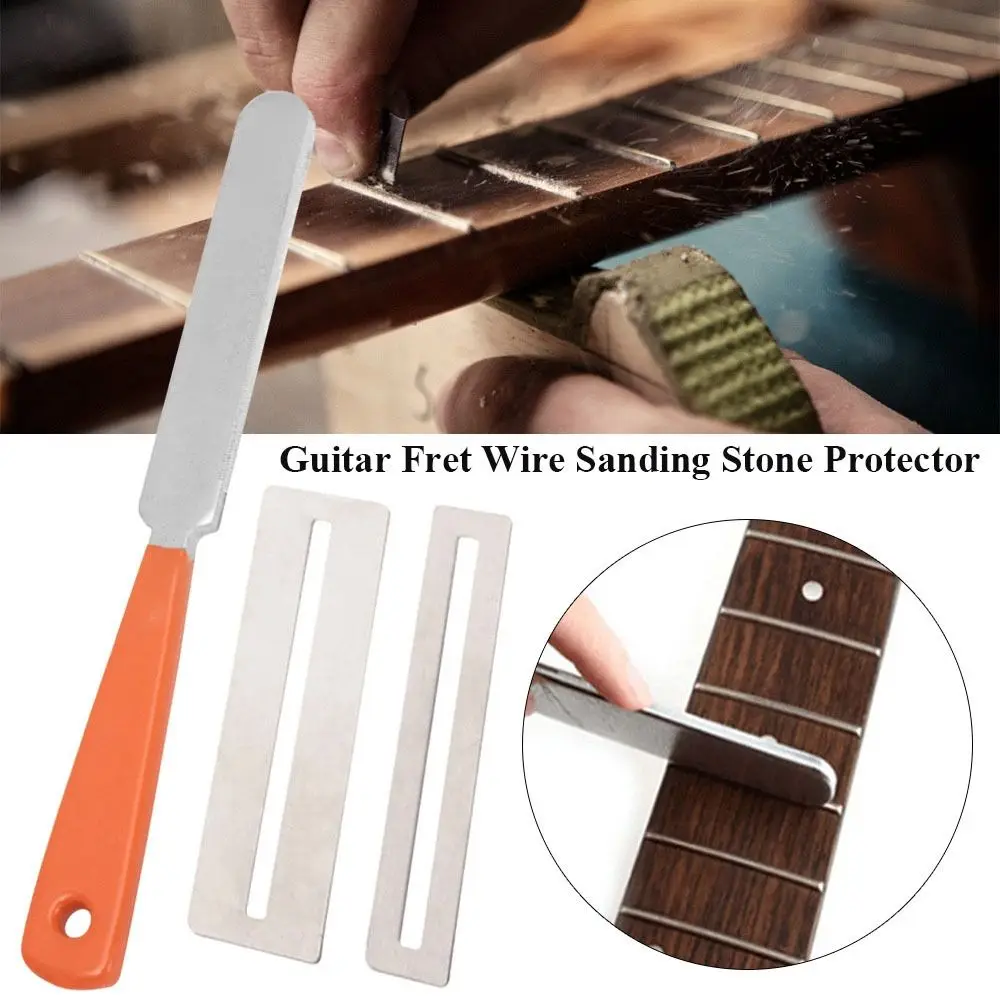 

Repair Tool Fingerboard Arc Grinding Fingerboard Protection Gasket Guitar Fret Wire Sanding Stone Protector Finger Plate Kit