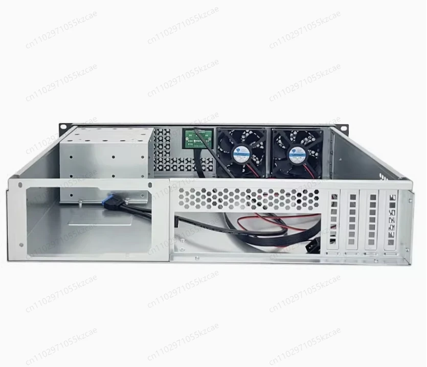 19 Inch 2U Rack Mount Server Chassis 300MM Depth, Supports ATX Motherboard with Dual 80mm Cooling Fans