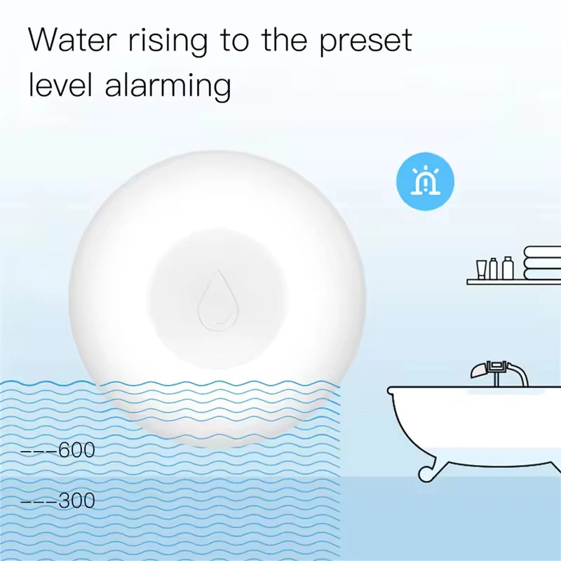 ZigBee Overstromingssensor Waterlekkage Detector Watertank Volledig waarschuwing Overloop Beveiligingsalarmsysteem Tuya Smart App Afstandsbediening