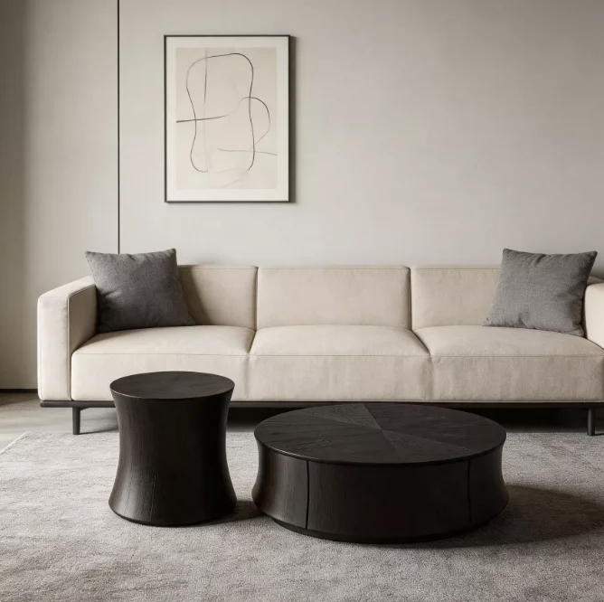 xx-Minimalist Round Coffee Table, Premium Art Design Durable Center Table for Modern Living Room Display Cabinet Tv Stand&