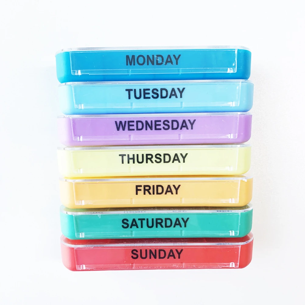 

Pill Boxes Portable 8-Grids Medicine Case Container Drawer Type Weekly