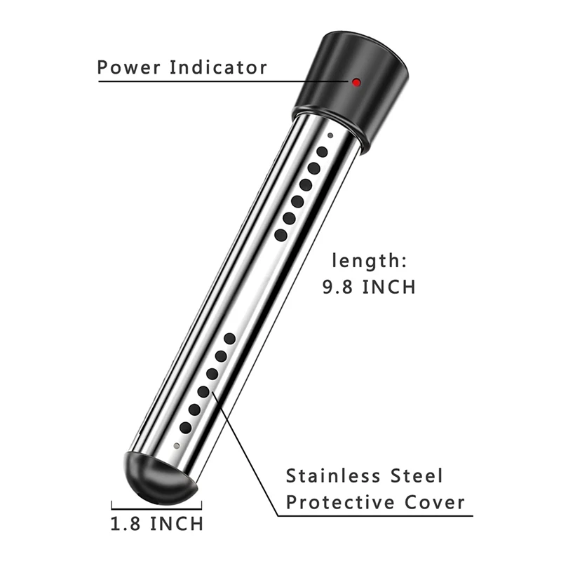 A01V-Immersion Water Heater, Electric Bucket Heater With Timer Auto Shut Off Hot Tub Heater For Home Winter