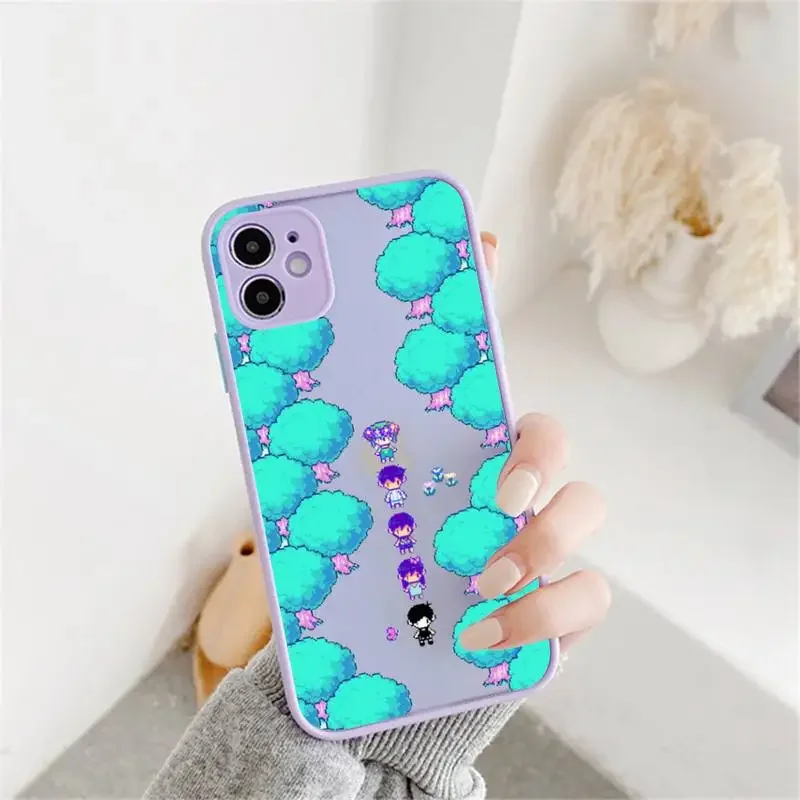 Cute Omori Game Phone Case For IPhone 12 11 13 14 Pro Max XR XS Max X SE2020 7 8 PlusHard Shockproof Purple Case