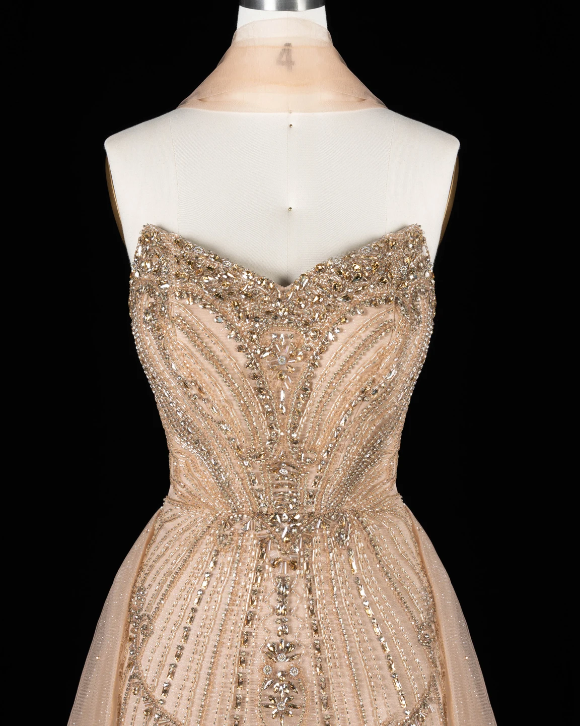 Sharon Said Abendkleid Luxus Meerjungfrau Sweetheart Tüll Perlen Kristalle Dubai Formelles Party-Hochzeitsgast-Kleid SS068 Maßanfertigung – Detail 18