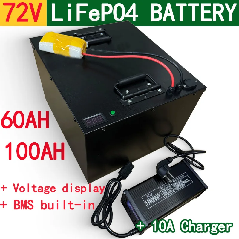 72V 60AH 100AH LifePo4 Lithium Battery, Golf Cart, Electric Vehicle+Charger