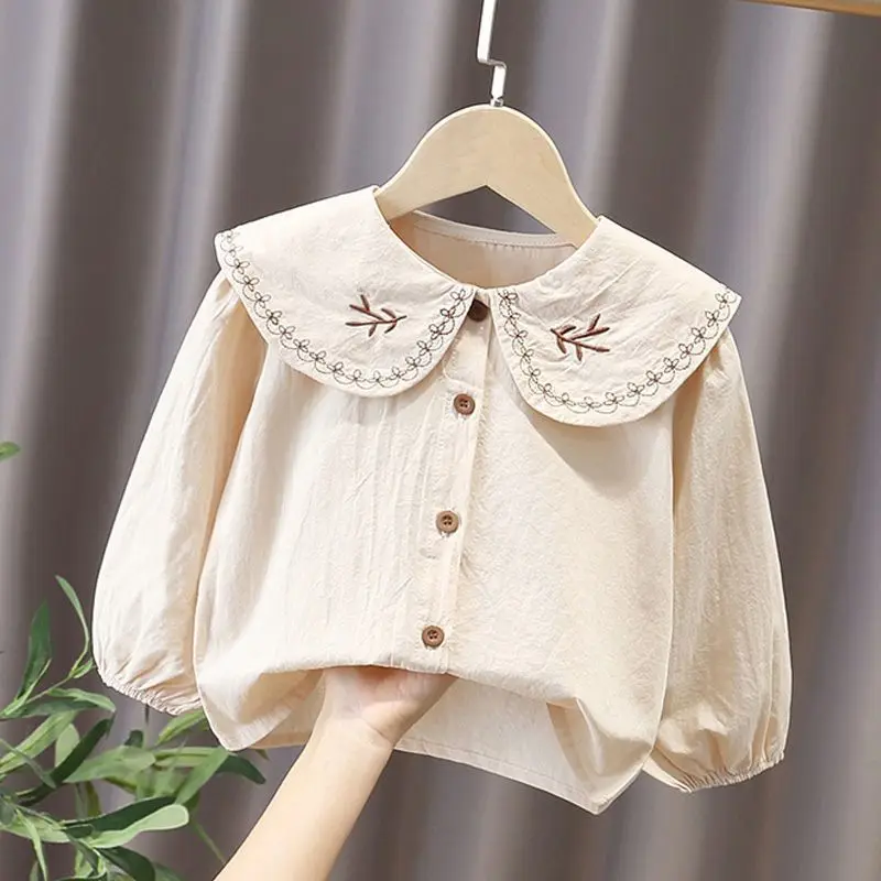 

18M-5T children kids girls cotton full sleeve fashion cute spring autumn shirt blouse