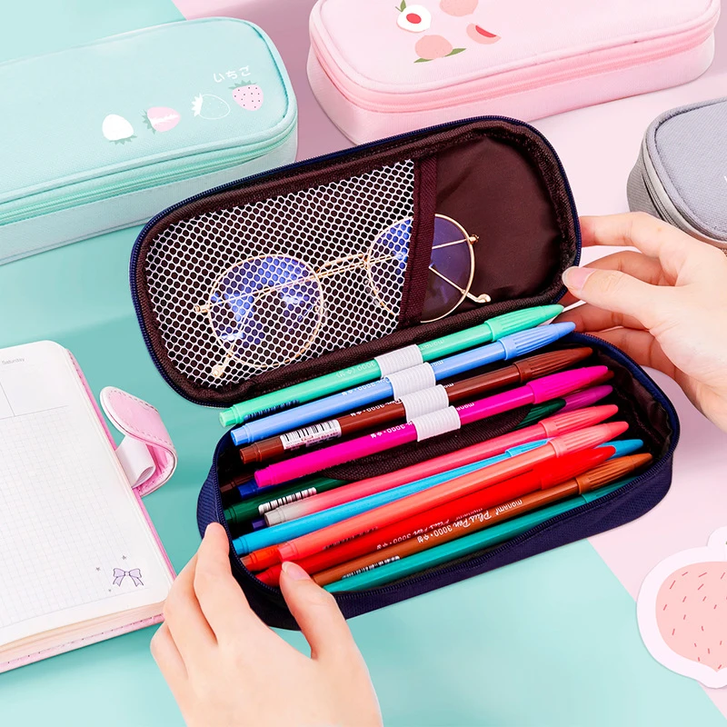 Multifunction Pencil Case School Fruit Avocado Pencil Cases For Boys Girls Canvas Pencil Box Bag Stationery Supplies Kawaii