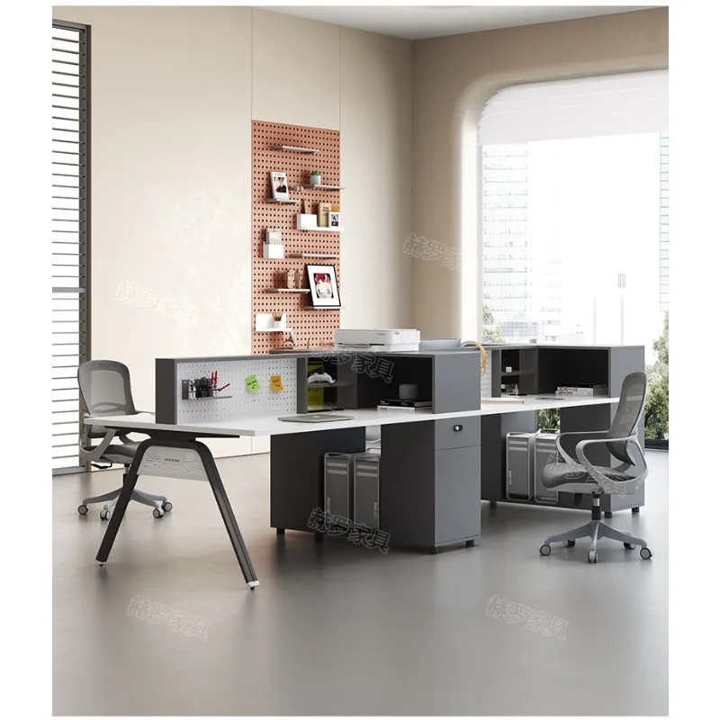 Double desk Financial table Simple modern office Staff card seat 246 Staff desk and chair combination