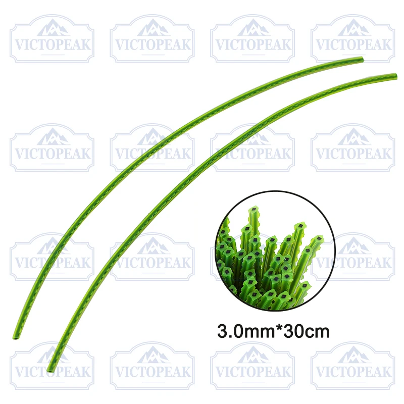 Professionelles Gartengeräte-Zubehör: 3,0mm*30cm Drahtschnittfaden, 70 Stück/Packung, Grüner Trimmerfaden für Freischneider-Trimmerköpfe – Detail 2