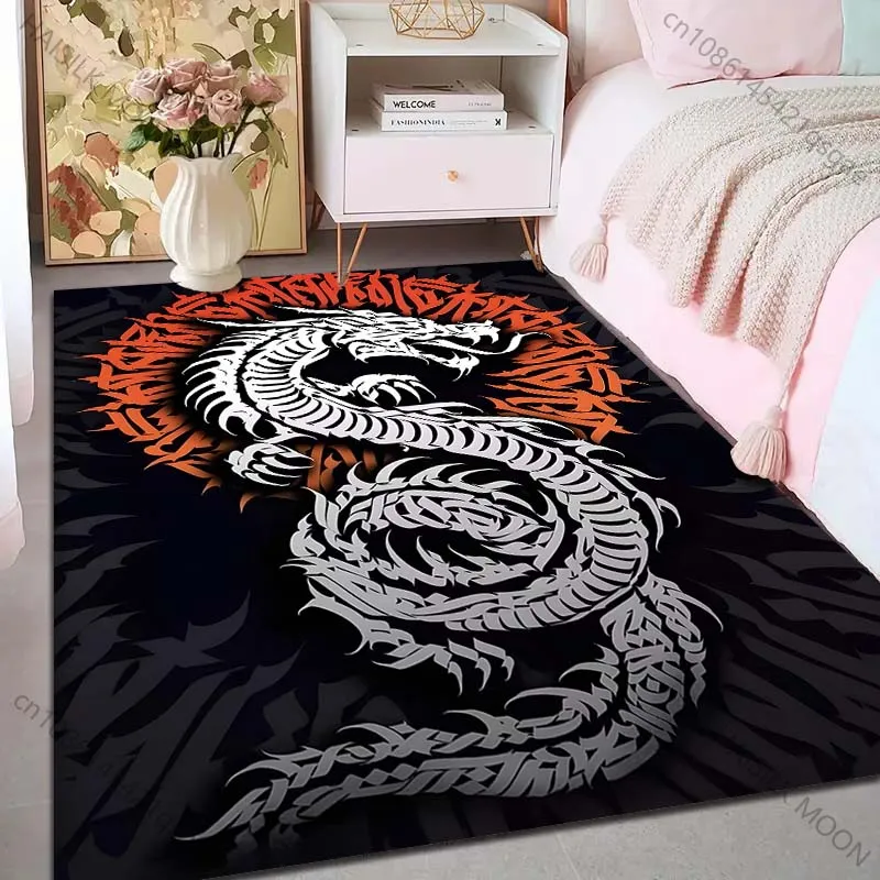 

Ковер с узором дракона в стиле каллиграфии, креативный коврик для спальни, гостиной, придиванный коврик, креативный придверный коврик, декор для дома и гардеробной