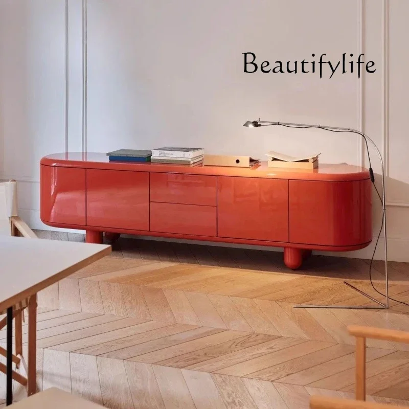 

XS Modern Simple Light Luxury Paint TV Cabinet Simple Ground Cabinet Master Design Tea Cabinet