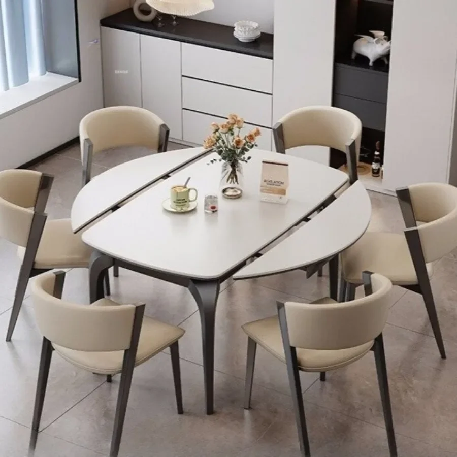 Luxury-modern Solid Wood Dining Table French Vintage Granite Dining Tables Design Paneling Home Furniture Tavoli Da Pranzo LJ40