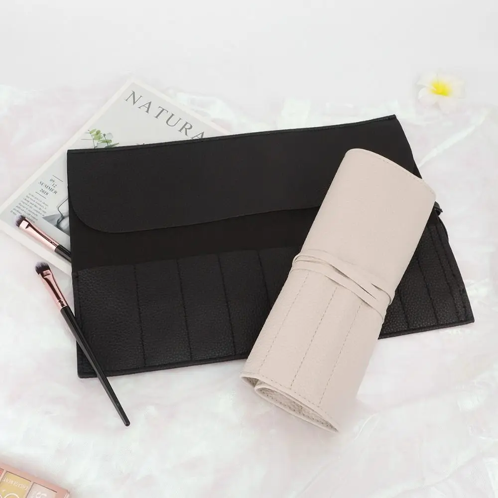 Roll Up Design Makeup Brush Holder Organizer Pouch Large Capacity Makeup Brush Organizer 10-slot Dust-proof