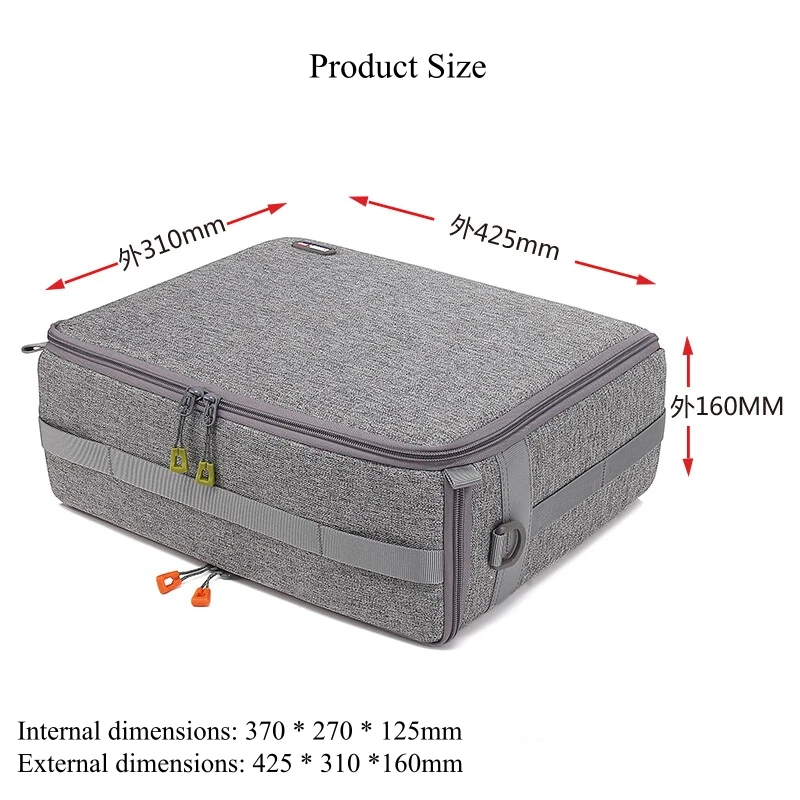 Professionelle, stoßfeste, gepolsterte Kamera-Innentasche mit großer Kapazität, doppelte Öffnung, DSLR, dicke Tragetasche für 20-Zoll-Trolley – Detail 1