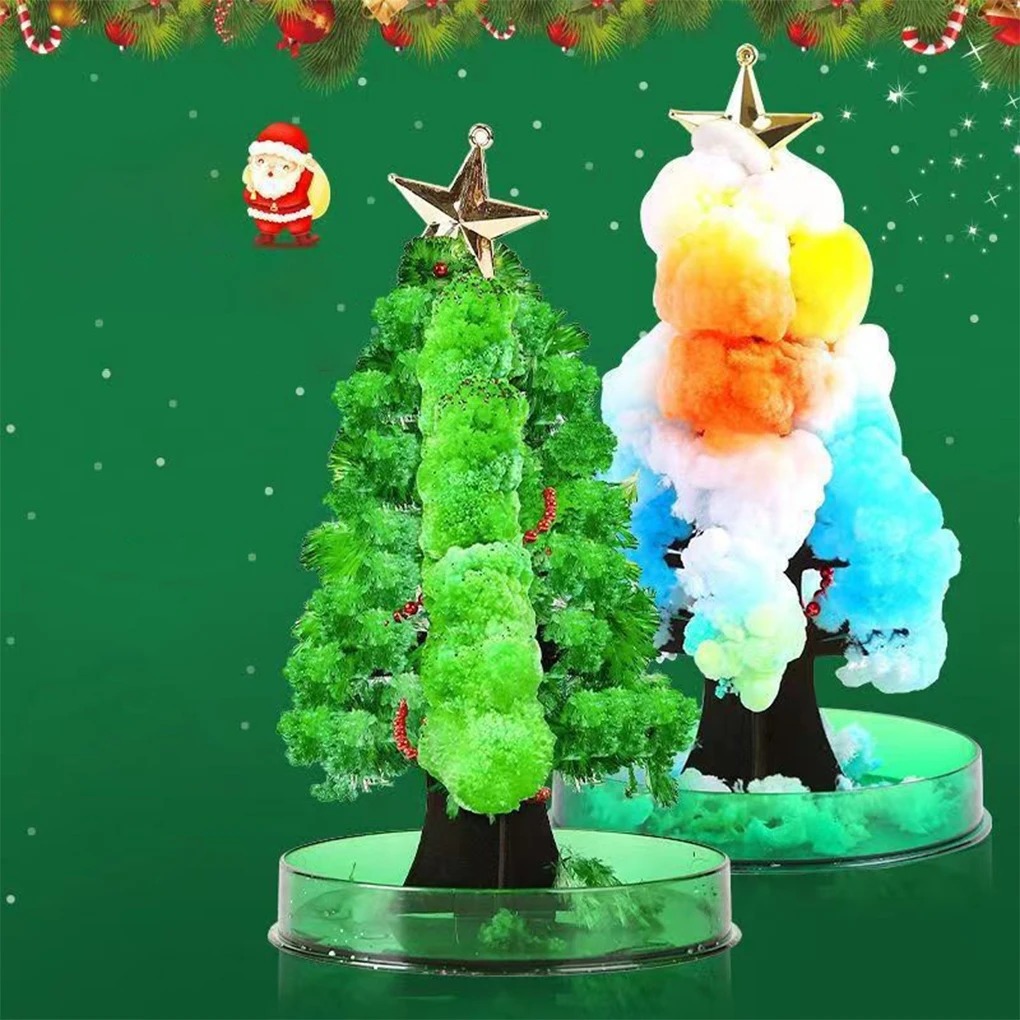 Kit de experimentos científicos de árbol de Navidad mágico, juego de experimentos científicos de papel con apertura de flores de árbol de cristal, riego creativo