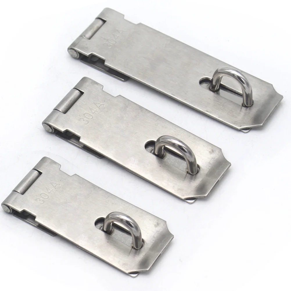 2 قطعة 3 بوصة قفل من الفولاذ المقاوم للصدأ غلق بمشبك قفل الباب الثقيلة لبوابة خزانة الأمن الربط الأجهزة قوس المفصلي #3