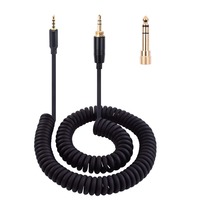 6.35mm Spring Coiled Replacement Cable Extension Cord for JBL Synchros S300 S400BT S500 S680 S700 E30 E35 E40BT E45BT Headphones