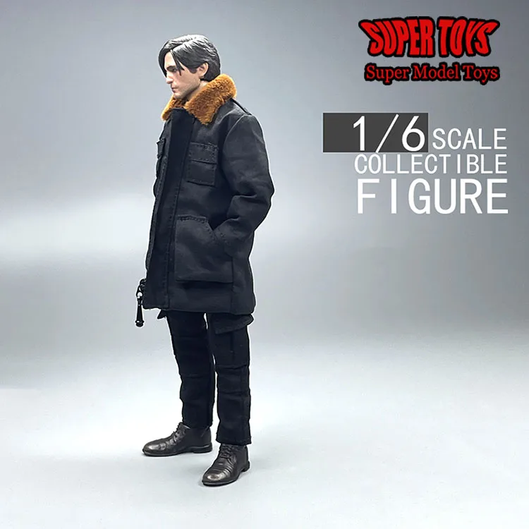 In Stock 1/12 Scale Male Soldier Fashion Winter Overcoat With Zipper And Fur Collar Accessory For 6 Inches Action Figure Body