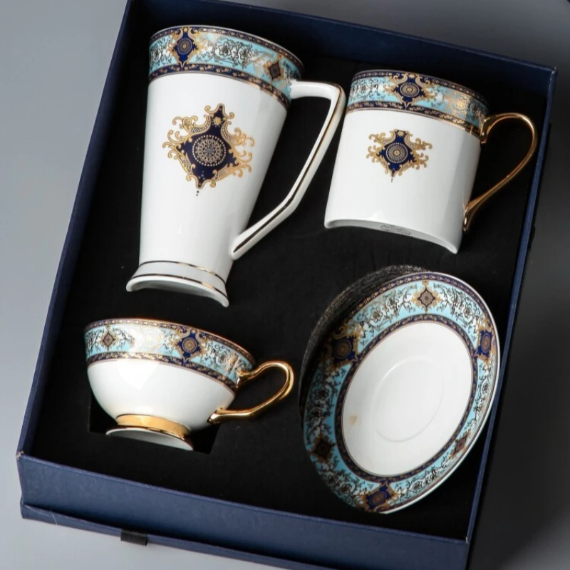 Bone china coffee cup set cup high-end exquisite mug light luxury high-end gift