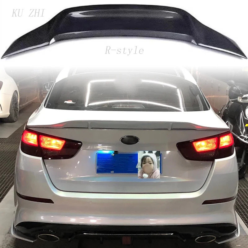 

Подходит для Kia K5 2014-2015 высококачественный задний спойлер из АБС-пластика ярко-черный внешний вид спойлера из углеродного волокна на крышку багажника