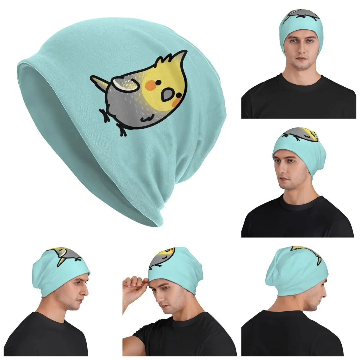 

Теплая вязаная шапка Chubby Pearl Cockatiel, модная шапка-капот, осенне-зимняя уличная шапка-бини, шапки для взрослых унисекс