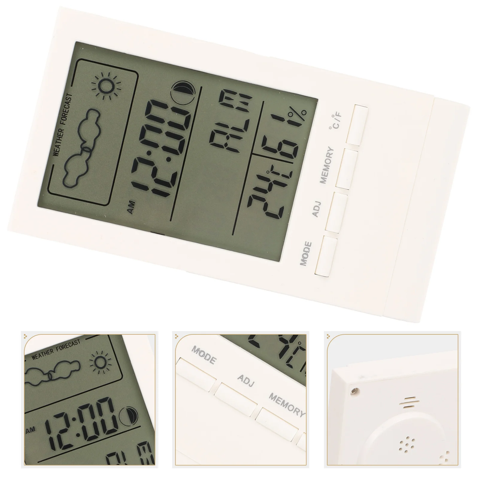 Relógio meteorológico lcd multifuncional, termômetro, higrômetro, calendário, monitor de temperatura e umidade para mesa