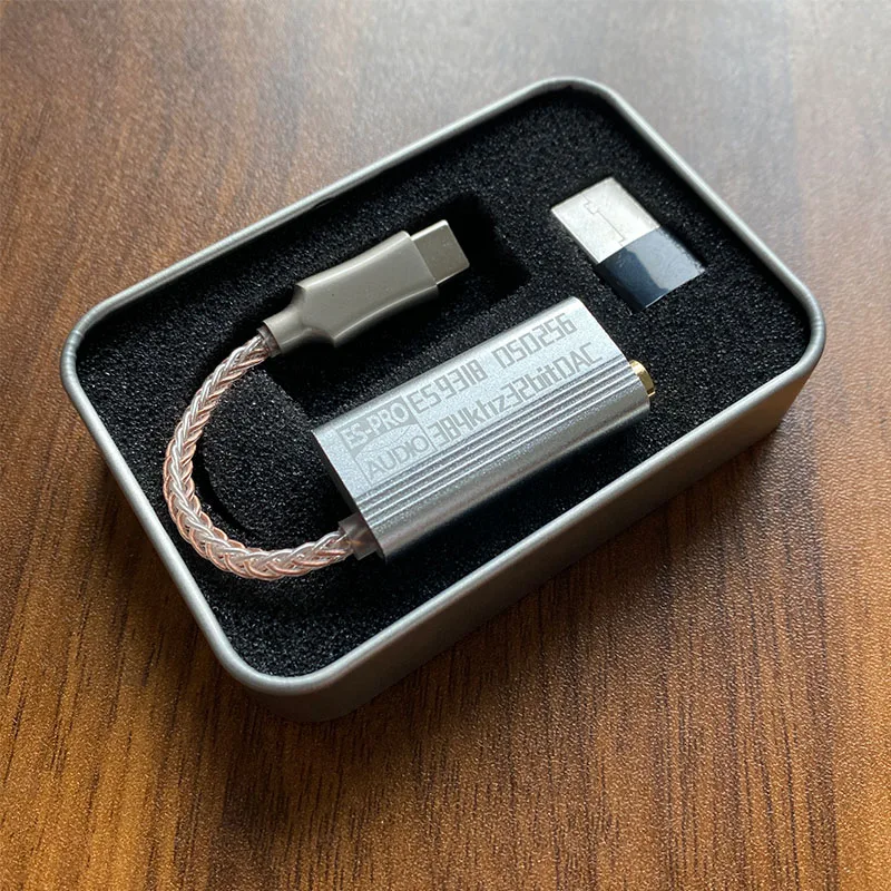 ES9318 Type-C DAC أمبير |   محول HiFi USB إلى 3.5 ملم |   32 بت/384 كيلو هرتز DSD256 |   مخرج 180 ميجاوات |   غلاف معدني باستخدام الحاسب الآلي
