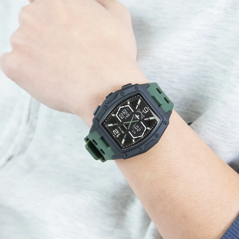 Elektronische LED digitale sporthorloges voor heren Waterdicht schokbestendig klok X Letter Dial Outdoor bergbeklimmen herenhorloge