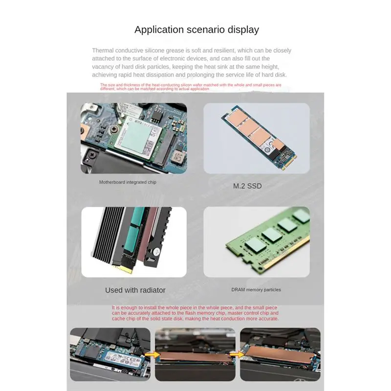 AAAE M.2 NVMe SSD Heat Sink 0.8mm for M2 2280 Solid State Hard Disk Copper Heatsink with Thermal Pad Laptop SSD Radiator