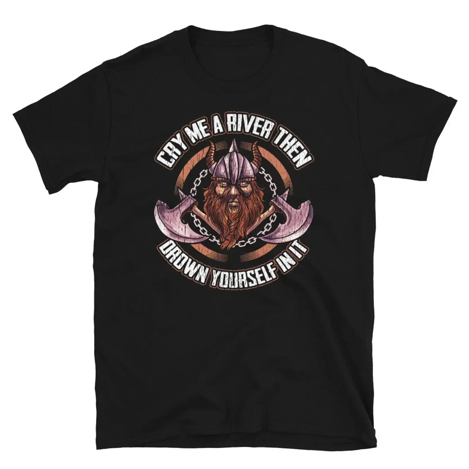 Viking Cry Me a River Then Drown Yourself in It  T Shirt vintage Washed graphic streetwear Breathable Comfortable Stylish