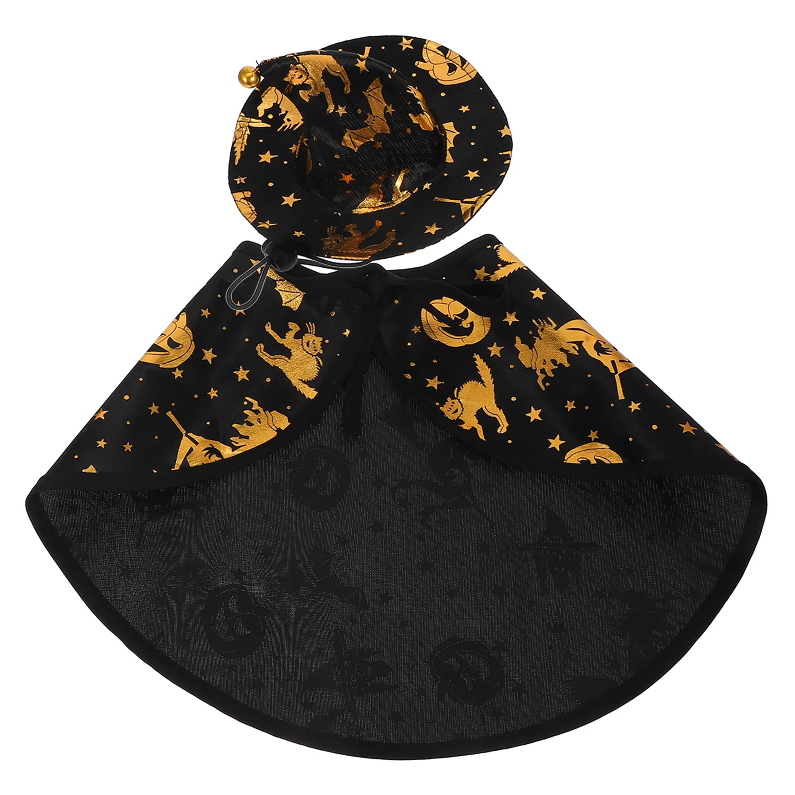 

1Set Small Pet Witch Hat Cloak Black Festival Costume Accessory Halloween Pet Hat Witch Cloak Decorative Lightweight Dog Cat