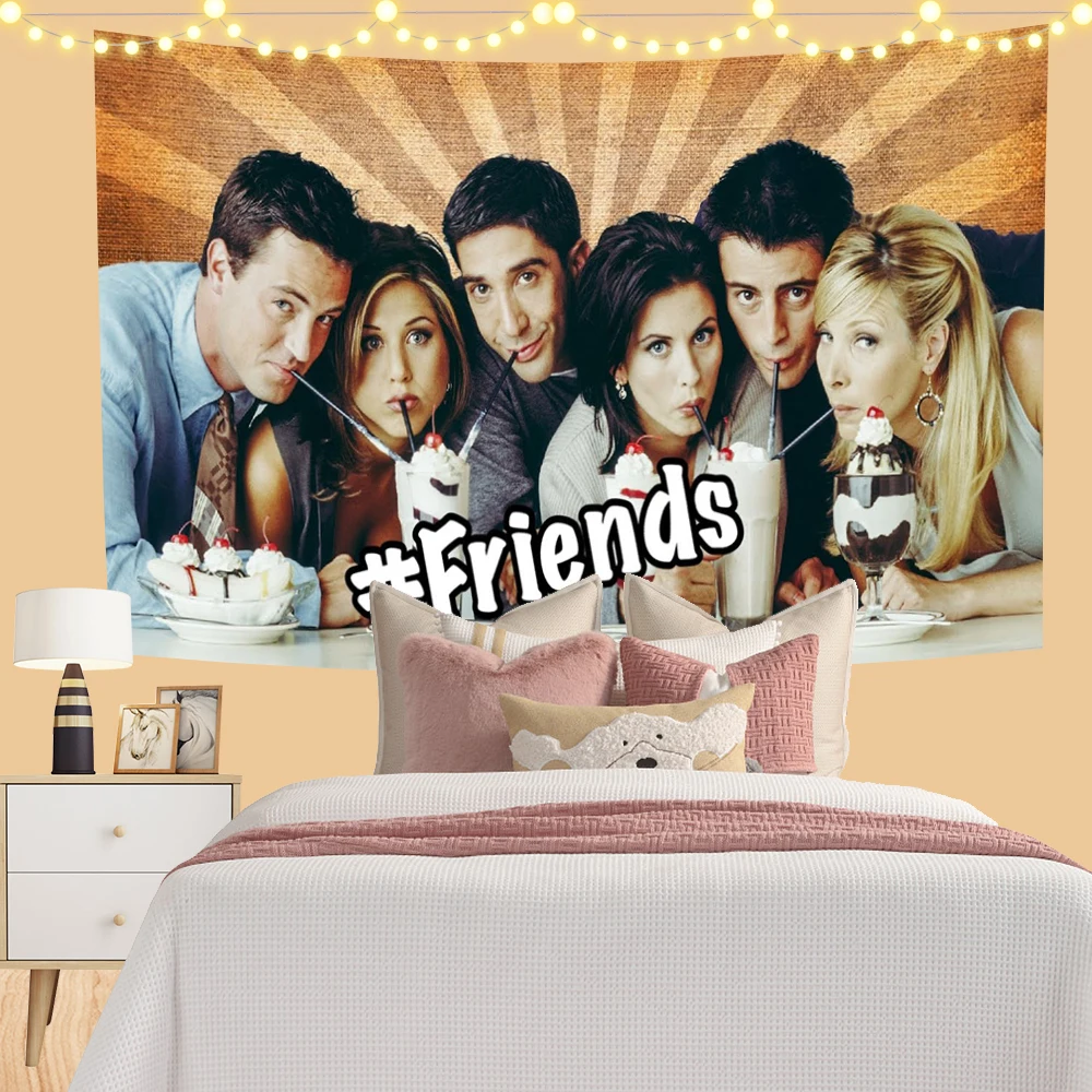 

Tv Show Friends American Drama Movie Vintage Poster Tapestry Art Character Room Decoration Bedside Hanging Cloth