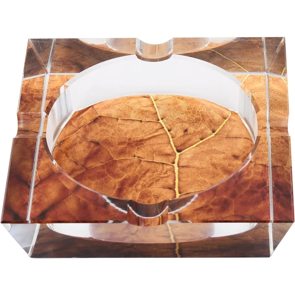 

Пепельница для сигар с кристаллами и принтом листьев, для 4 сигар, 3D-дизайн листьев, подарочная коробка на заказ