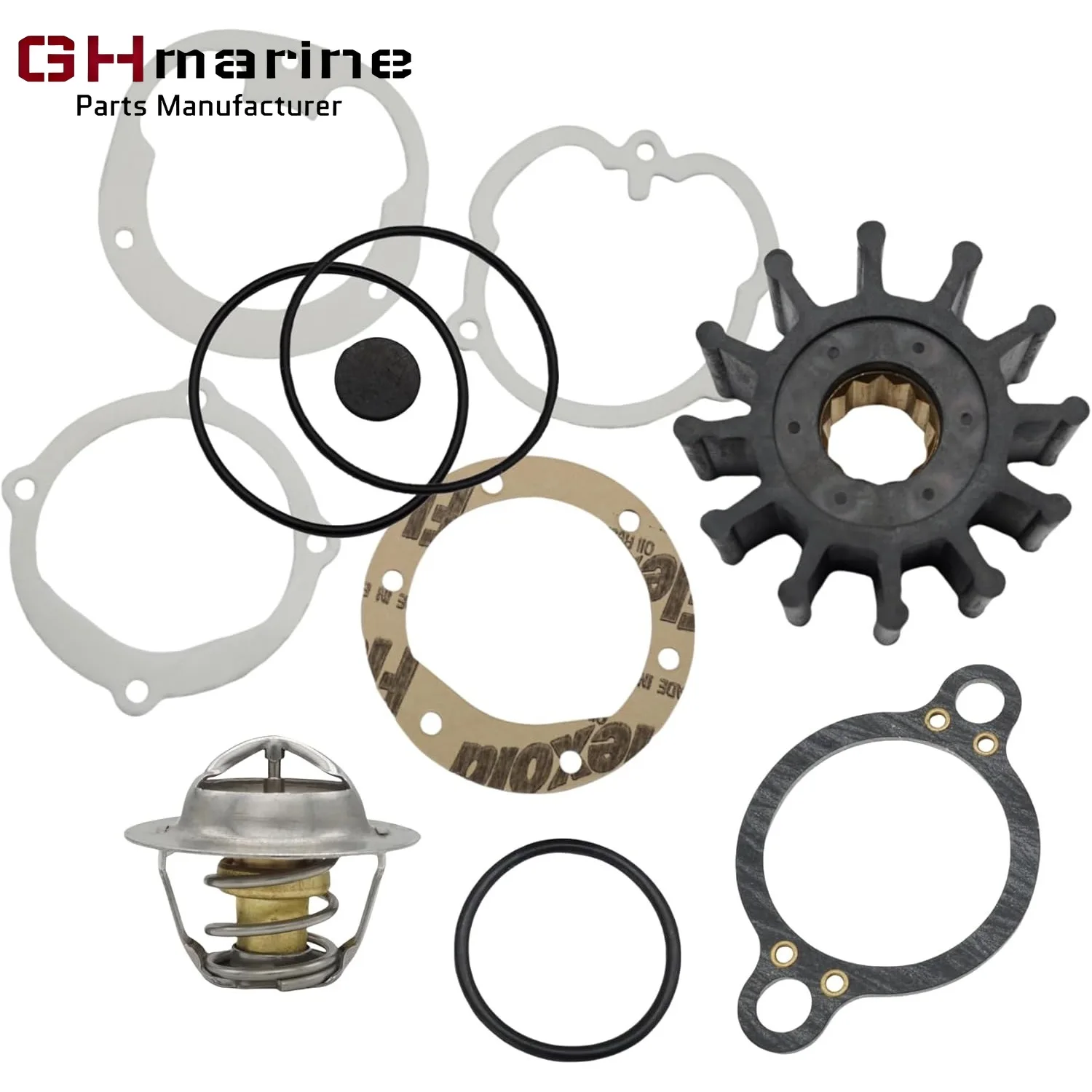 3862281 Flexible Impeller Repair Service Kit with Thermostat Replace Fit for Vo-lvo Penta SternDrive Boat Motors 3587597 3701777