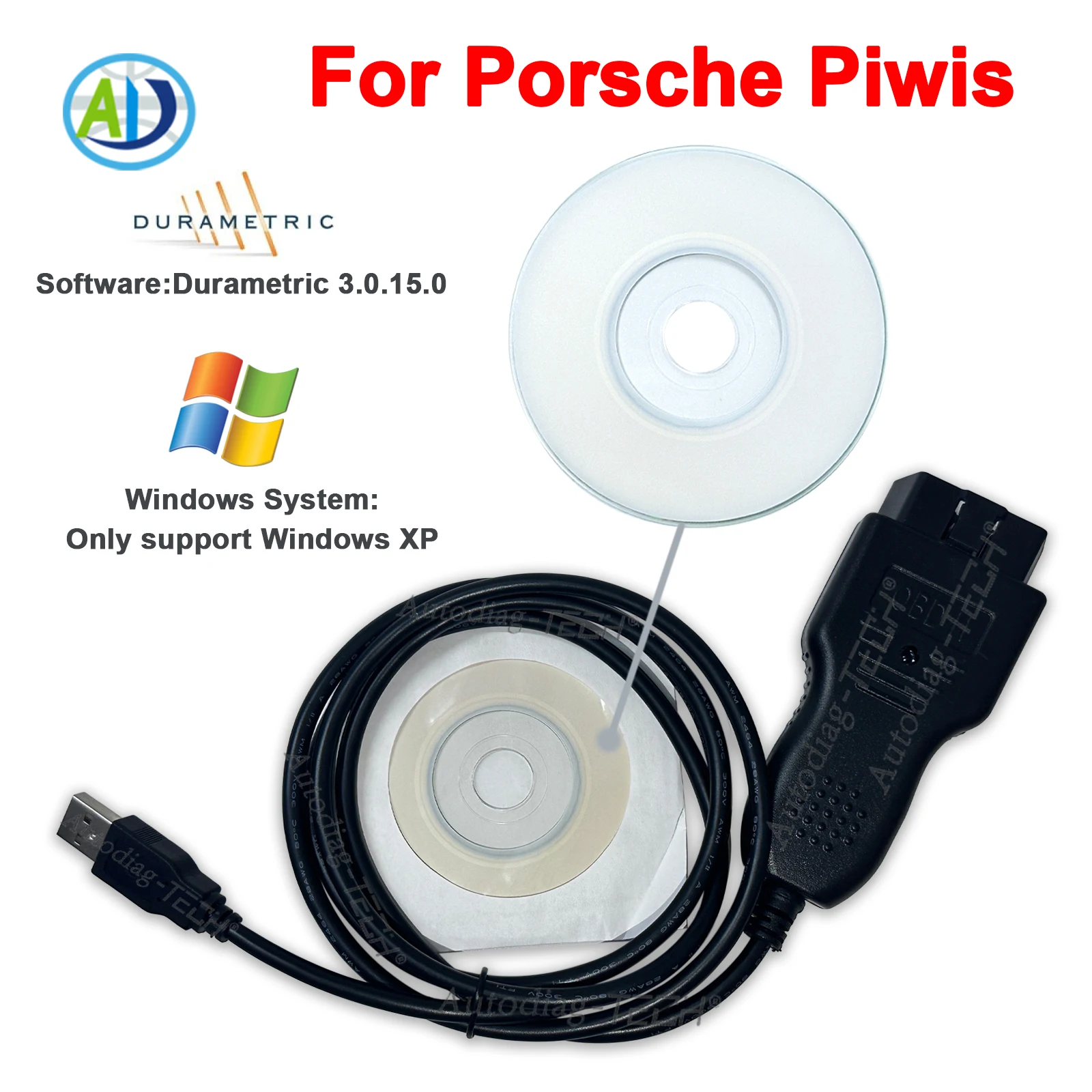 

Automotive OBD2 Interface For Porsche Piwis Work With Windows XP Durametric Software OBDII to USB Car ECU Programming Scanner