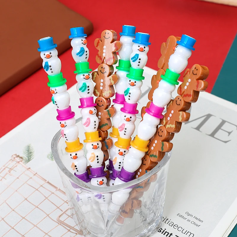 5 قطعة رجل الزنجبيل ثلج تكويم كتلة أقلام رصاص للأطفال حفلة عيد ميلاد تفضل عيد الميلاد السنة الجديدة القرطاسية المدرسية هدية #3