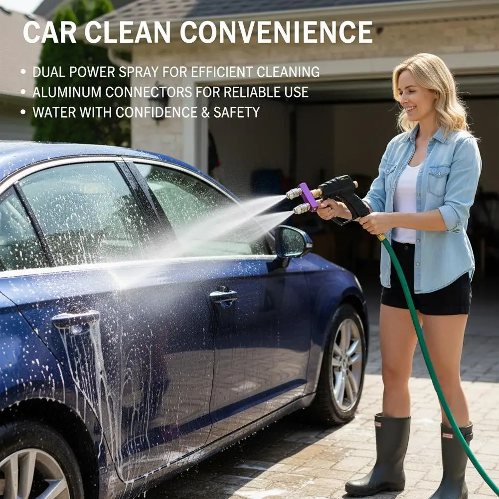 5000PSI Pressure Washer Dual Nozzle Adapter 1/4 Inch Quick Connect Stainless Steel Car Washing Water Gun Accessories