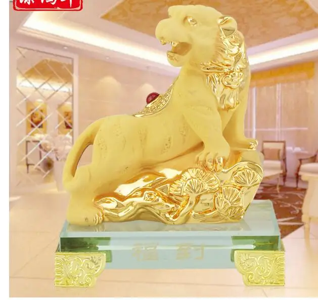 gold enters Chinese Zodiac every day animal tiger sculpture creative luxury neoclassical home crafts American Decoration opening