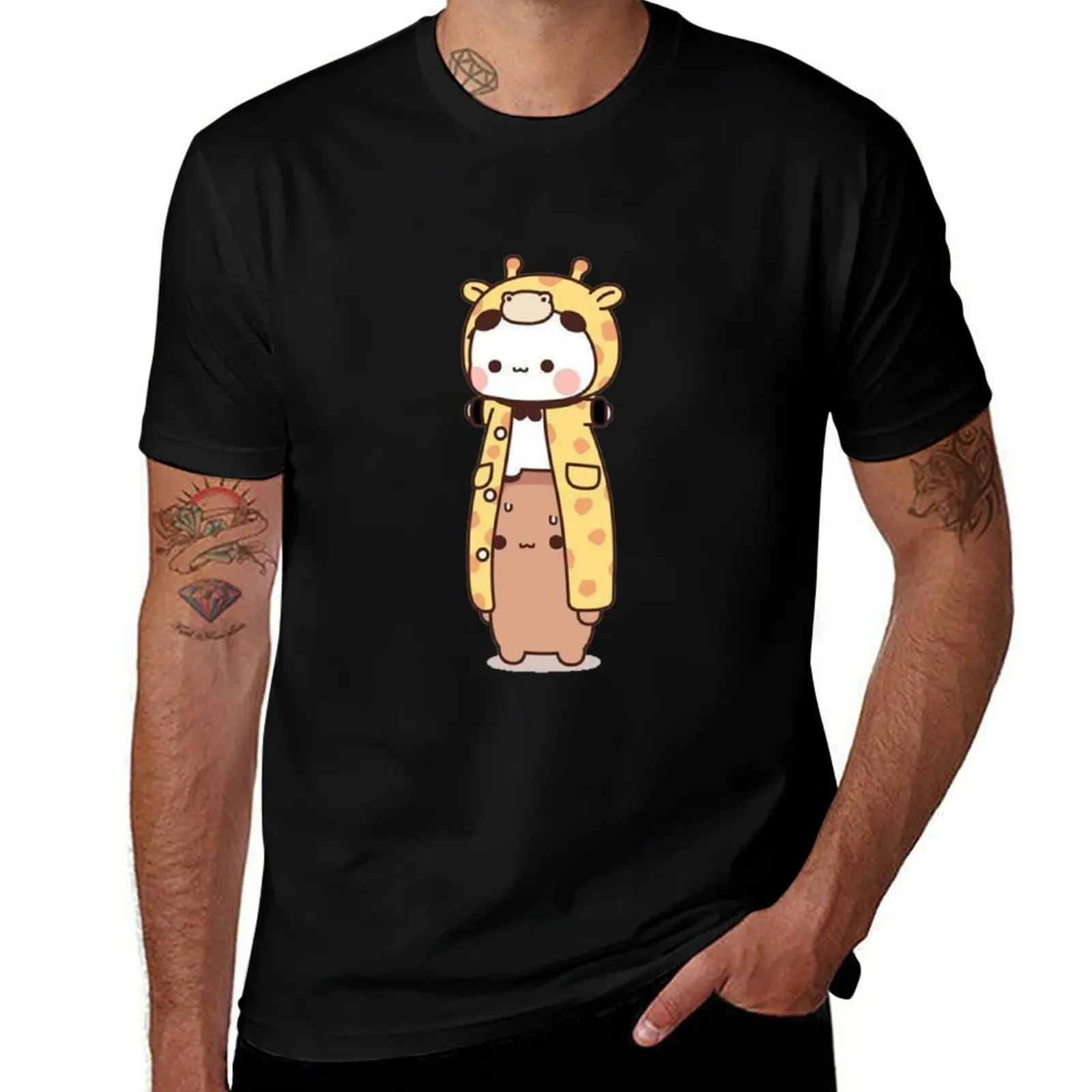 

Funny Dudu And Bubu Are Cosplaying A Giraffe T-Shirt Big and Tall Short Sleeve Tee