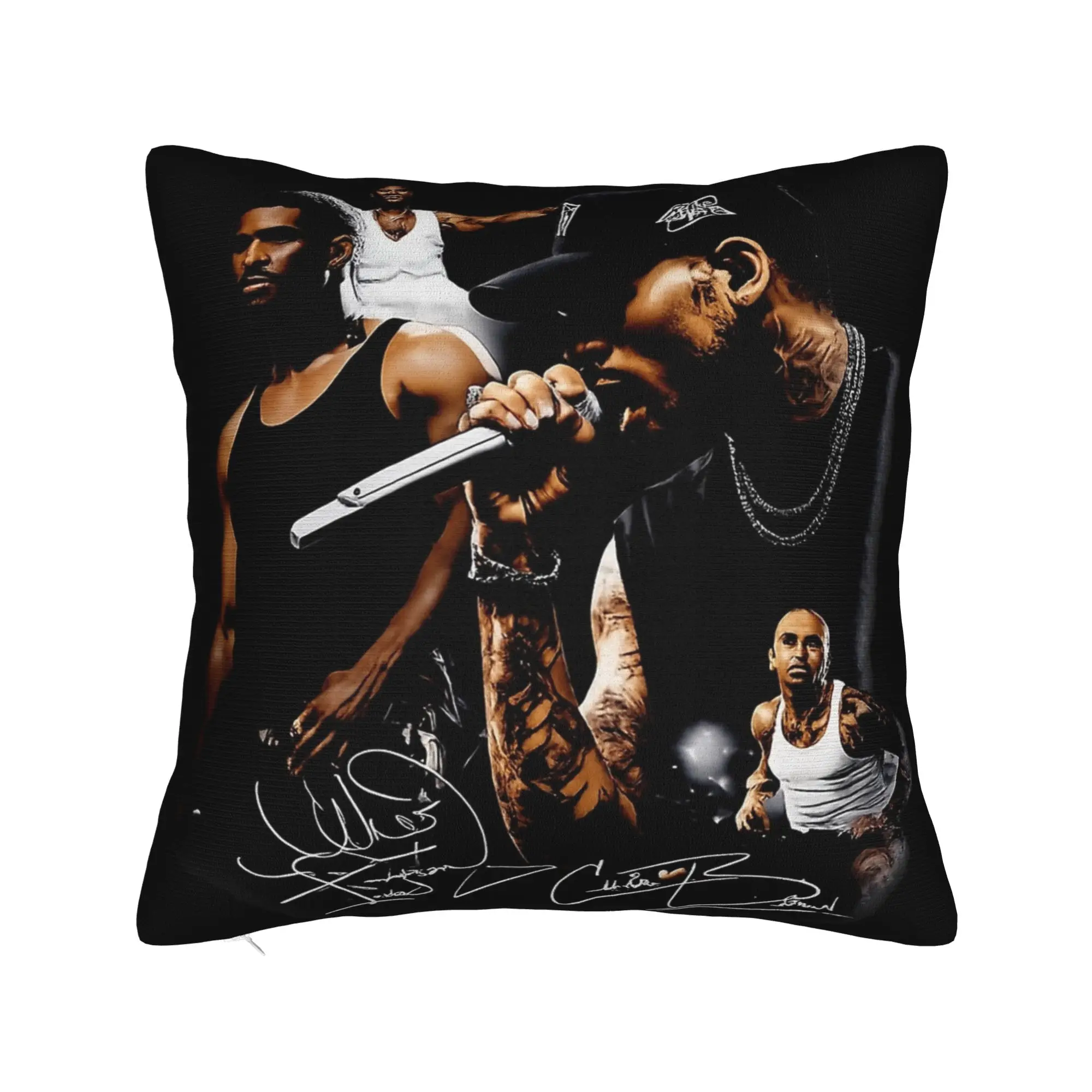 Decorative Pillow Cover Chris Brown Usher R&B Tour 2026 Merch Bedroom  Throw Pillow Case Cover Zipper Multi Size