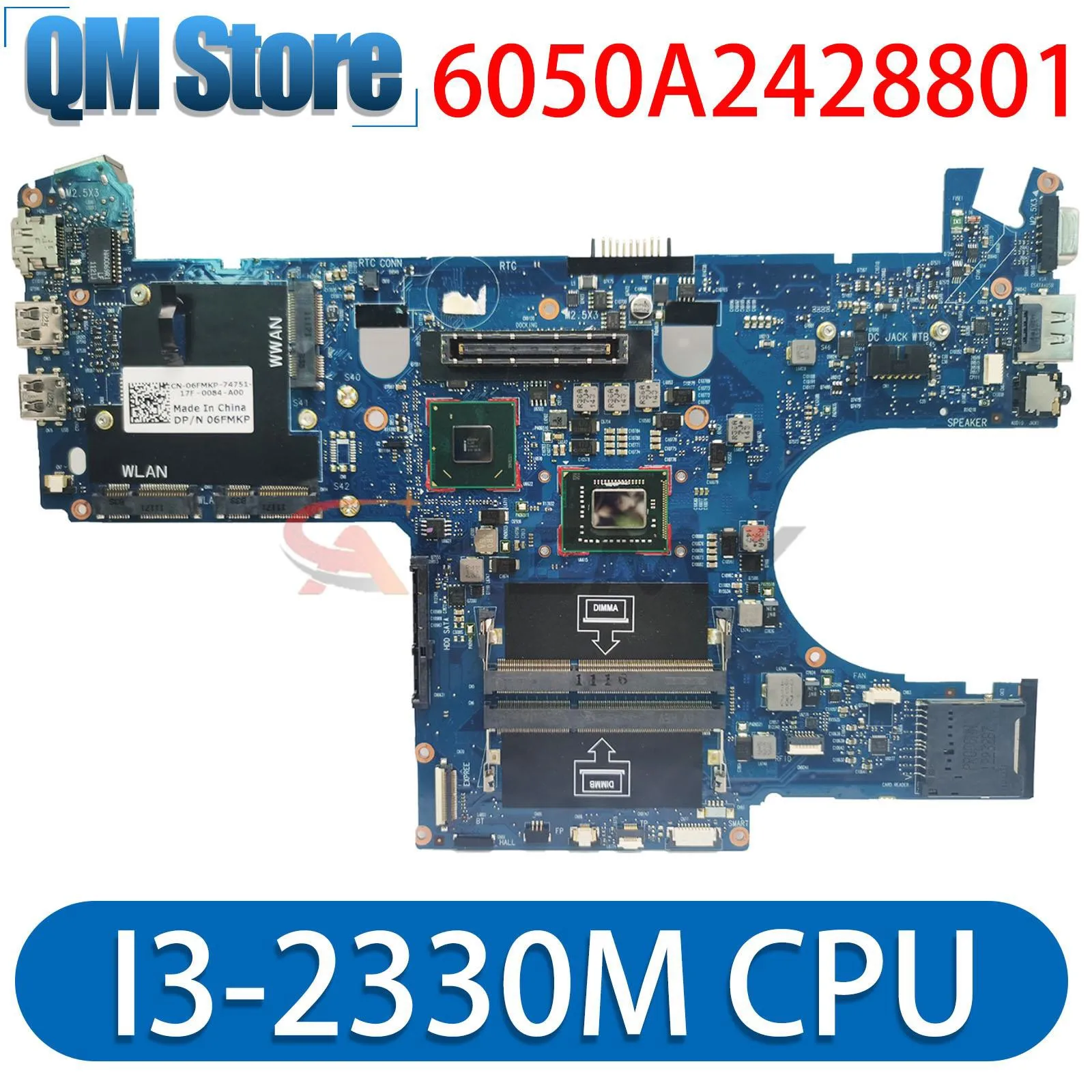 

For DELL Latitude E6220 I3-2330M Laptop motherboard CN-008XWC 008XWC 6050A2428801 SR04L tested ok