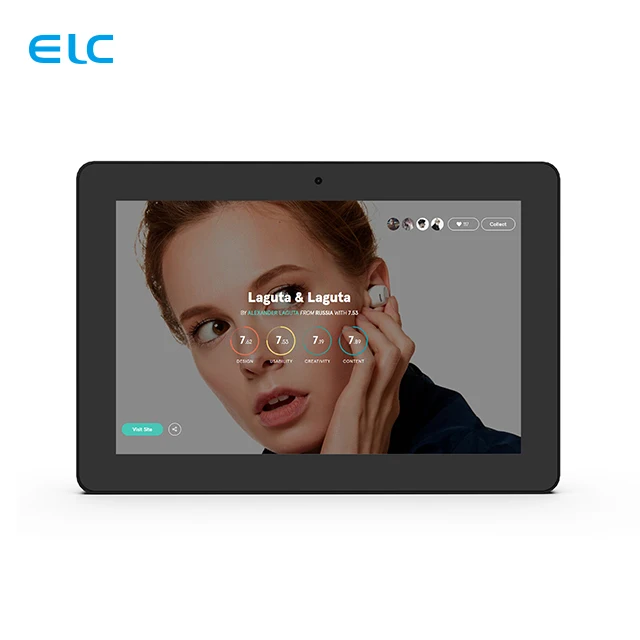 WF1032T 10.1 Inch Android Wall Hanging Tablet Pc RK3288 / RK3399 With POE NFC 200 / 500 M/P Front Camera Monitor