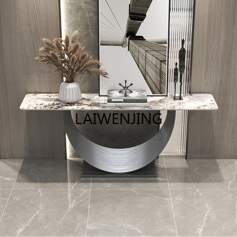 

SGF entrance table, high-end furniture, entrance against the wall, metal rock slab entrance platform