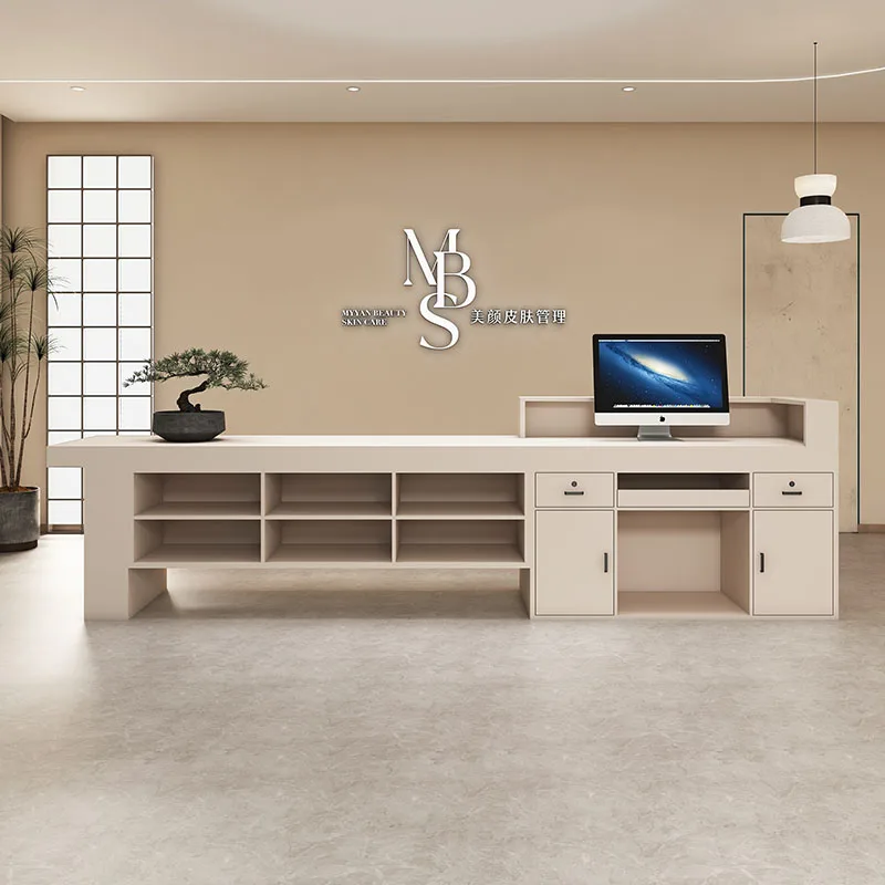 Wooden Reception Desk Study Table Office Rostrum Service Desk Counter Restaurant Scrivania Ufficio Lavoro Office Desk Furniture