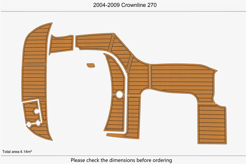 Eva foam Fuax teak seadek marine floor For 2004-2009 Crownline 270 Cockpit Swim Platform 1/4