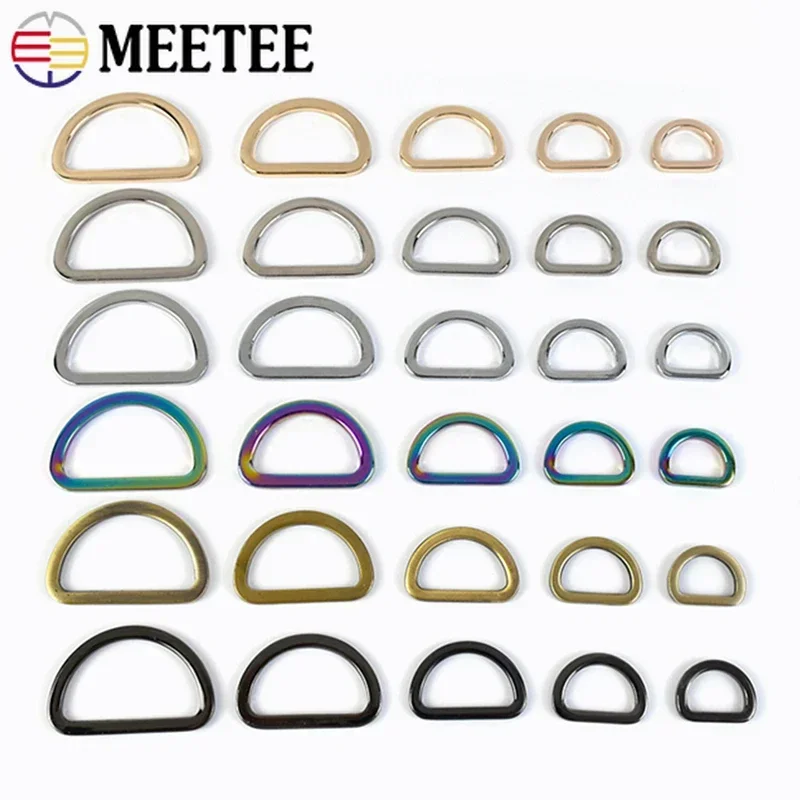 10/50Pcs 16-38mm D Ring Metal Buckle Bag Strap Clasp Connector Rings Hook Handbag Webbing Carabiner DIY Sewing Accessories