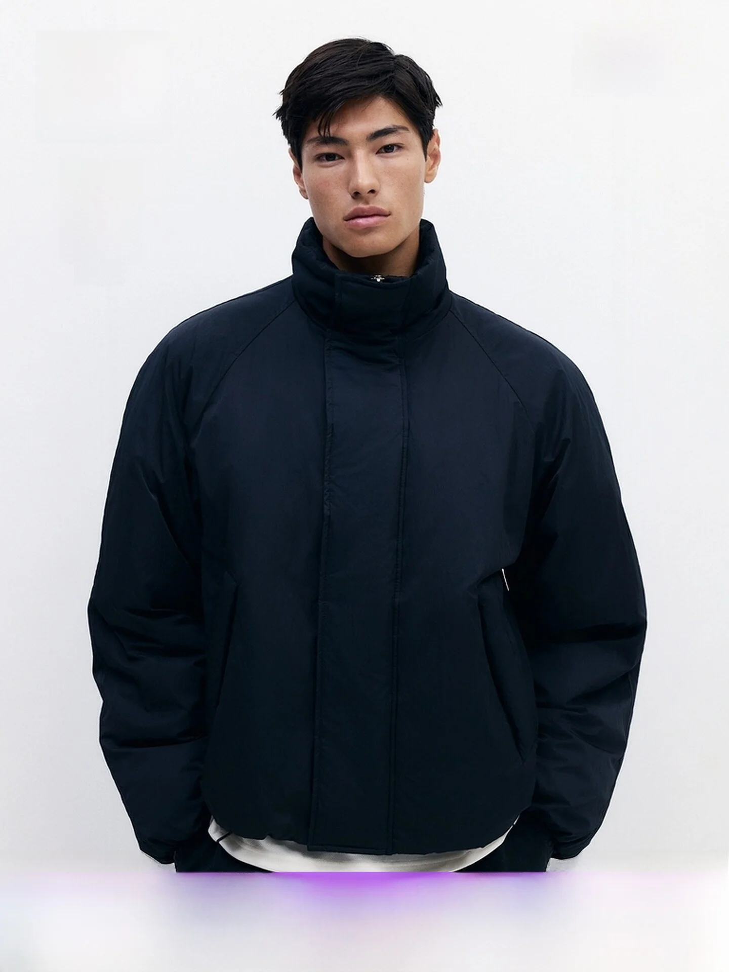 

Мужская хлопковая куртка H&M, уличная зимняя повседневная теплая мешалка из нейлона и полиэстера, повседневная одежда обычной длины